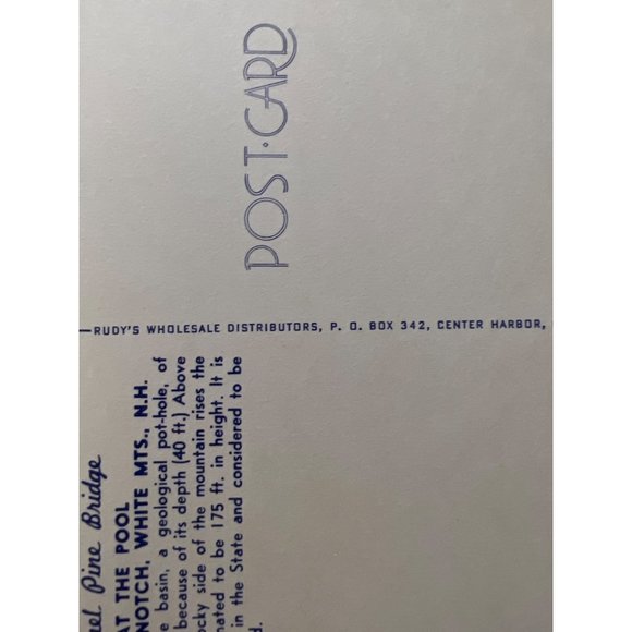 Sentinel Pine Bridge Postcard White Mountains New Hampshire The Pool Vintage - Picture 4 of 4